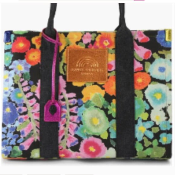 KURT GEIGER LONDON Large Southbank Floral Canvas Tote - Picture 1 of 8